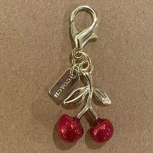Coach Gold and Red Cherry Key Holder
